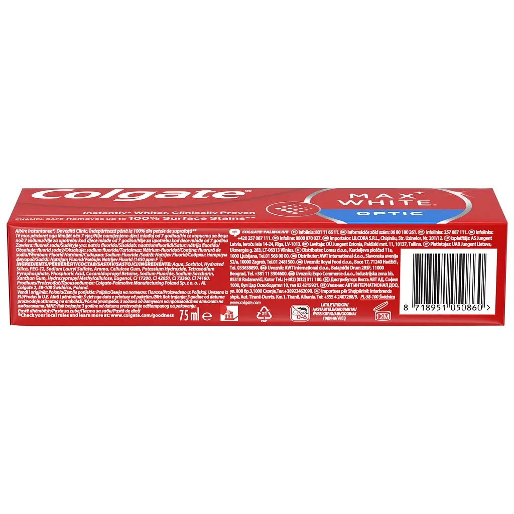 Зубна паста Colgate Max White Optic відбілююча для миттєвої яскравої усмішки 75 мл - фото 2