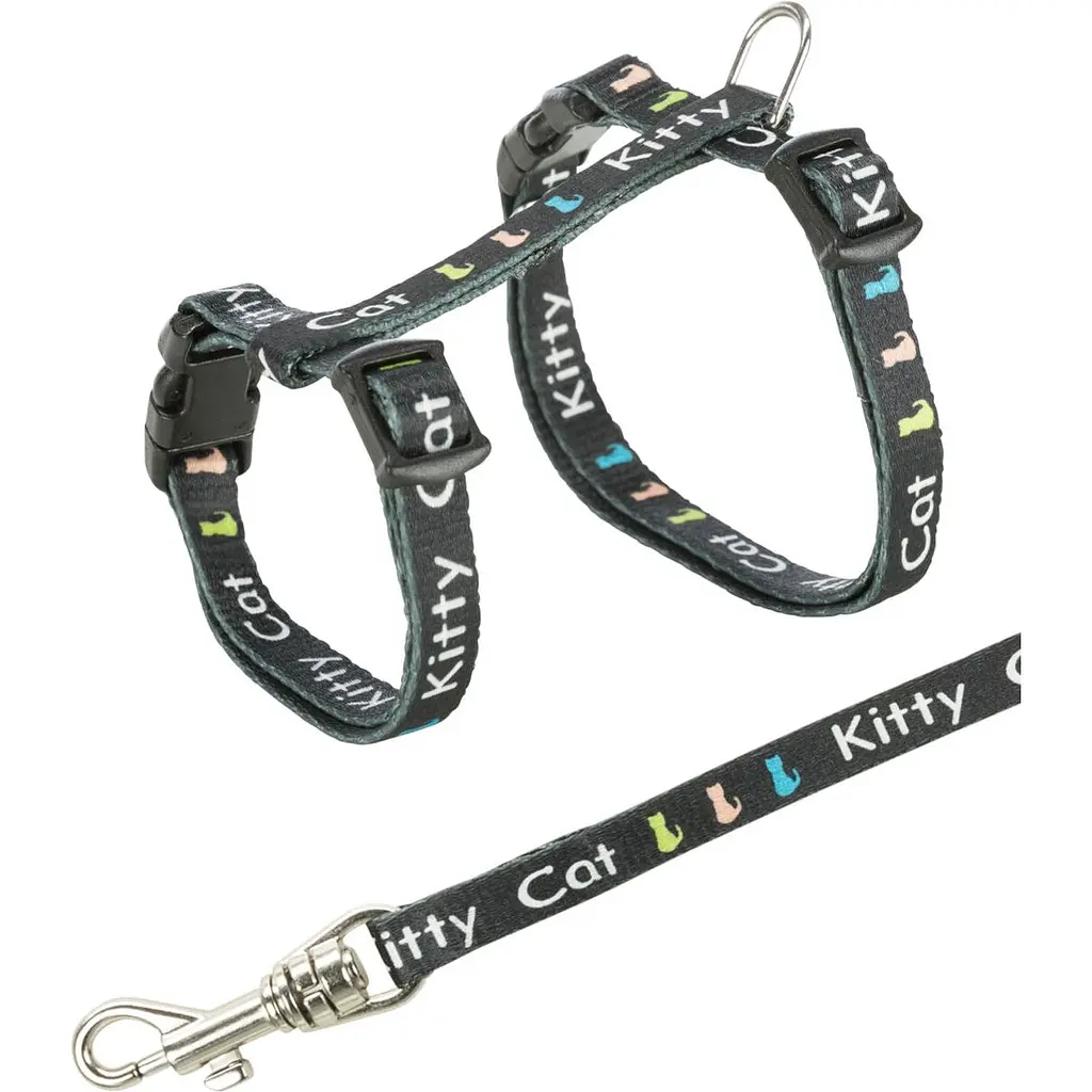 Шлея з повідцем для кошенят Trixie Kitty Cat нейлон 21-33х0.8х120 см 1 наб., в асортименті - фото 4