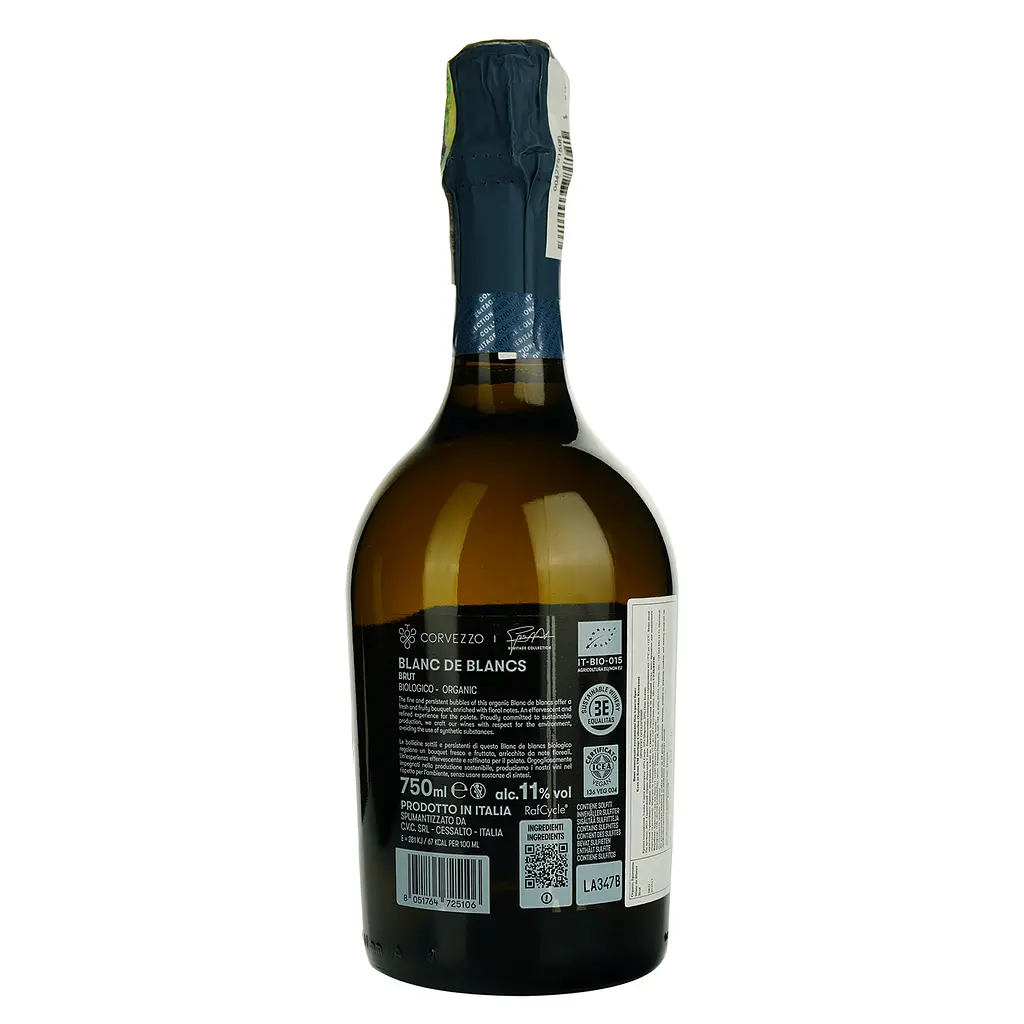 Вино ігристе Corvezzo Spumante Blanc de Blancs Brut 0.75 л - фото 4
