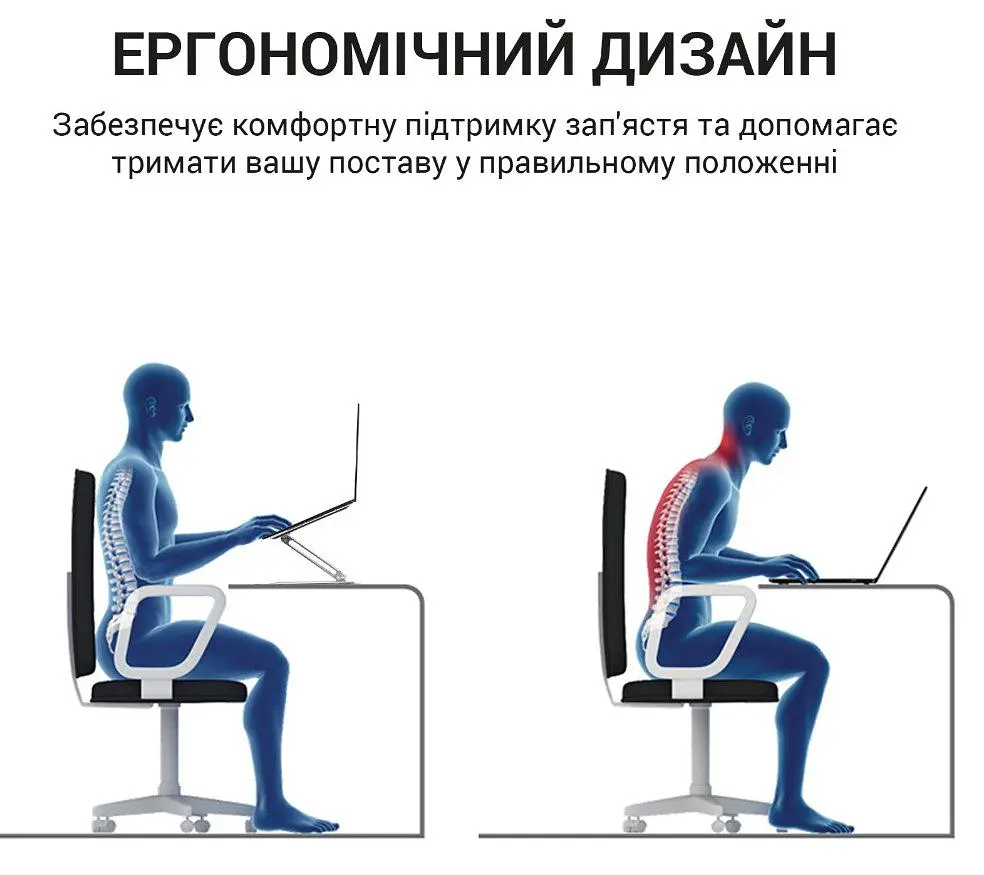 Підставка для ноутбука планшета OfficePro LS-112-G Alloy Aluminum Gray - фото 8