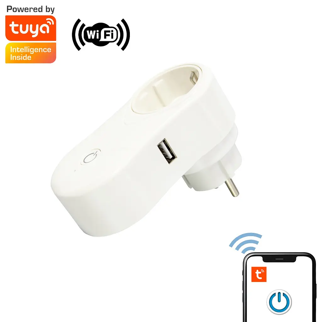 Розумна розетка з таймером, розетка вайфай з дистанційним керуванням WIFI Socket J2 10A 240V +USB - фото 2