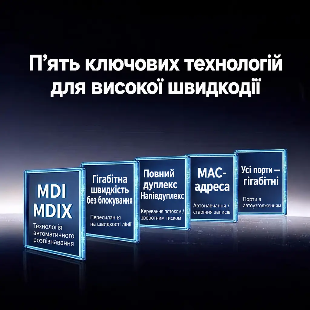 Некерований гігабітний Ethernet-комутатор UGREEN CM934 світч 8 портів RJ45 10/100/1000 Мбіт/с на порт комутаційна здатність 16 Гбіт/с блок живлення 5 В / 1 А у комплекті захист від імпульсних перенапруг 4 кВ Auto MDI/MDIX для прямих і перехресних патч-кордів автоматичне узгодження швидкості й дуплексу для настінного монтажу індикатори живлення та активності портів пасивне охолодження без вентилятора сталевий корпус сірий (55467) - фото 5