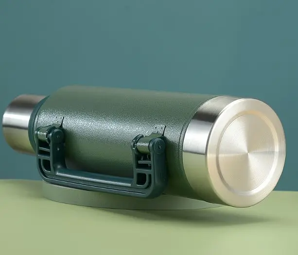 Термос OldBro с ручкой 304 Stainless steel ударопрочный зеленый 1.3 л - фото 5
