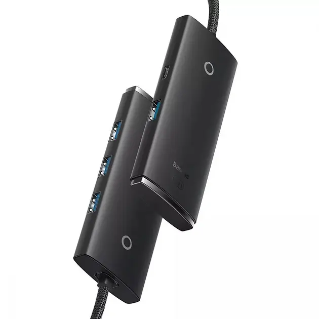 USB-хаб Baseus Lite Series 4-Port (USB-A to USB 3.0*4) 2m WKQX030201 Black - фото 3