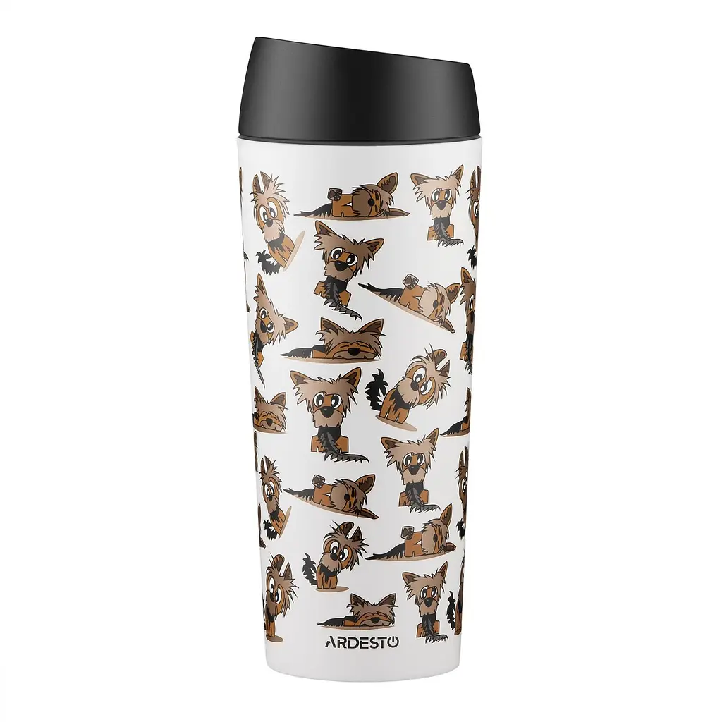 Термокухоль Ardesto Coffee Time Yorkie 450 мл нержавіюча сталь бежевий - фото 2
