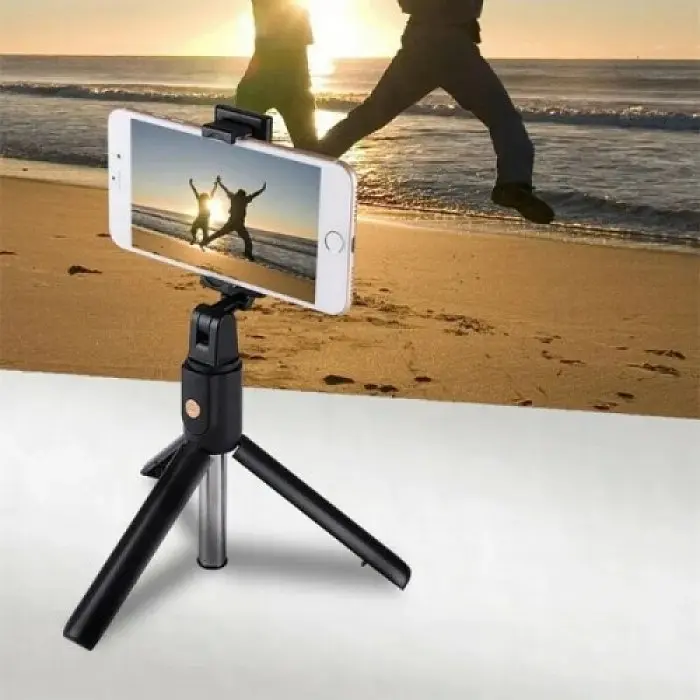 Селфі палиця штатив тринога для телефона Bluetooth з пультом Selfie Stick K07 Чорний - фото 3