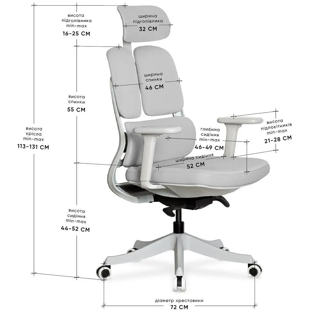 Крісло Mealux S160 Grey (HF-S160 F/G) - фото 2