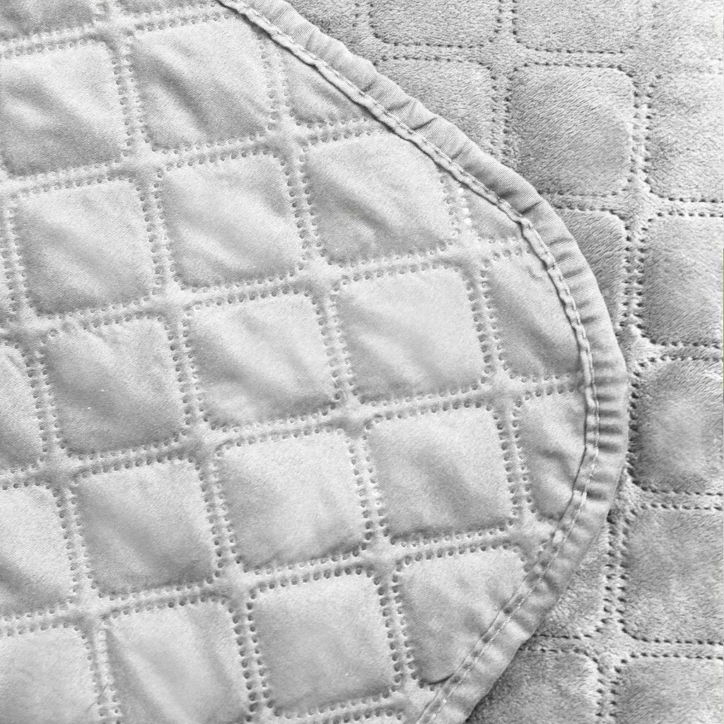 Покривало ТЕП Velour ромб круглий 210х150 см світло-сіре (4-00515_22424) - фото 5