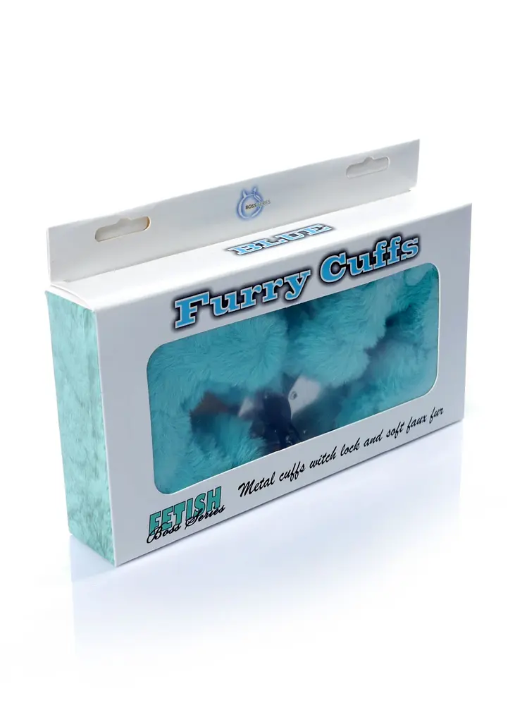 Наручники з хутром Fetish B Series Furry Cuffs, блакитні - фото 4