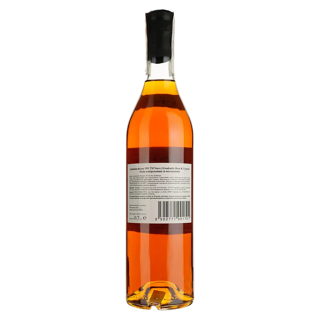 Арманьяк Veuve J. Goudoulin Bas Armagnac 1991 40% 0.7 л в подарочной коробке - фото 3