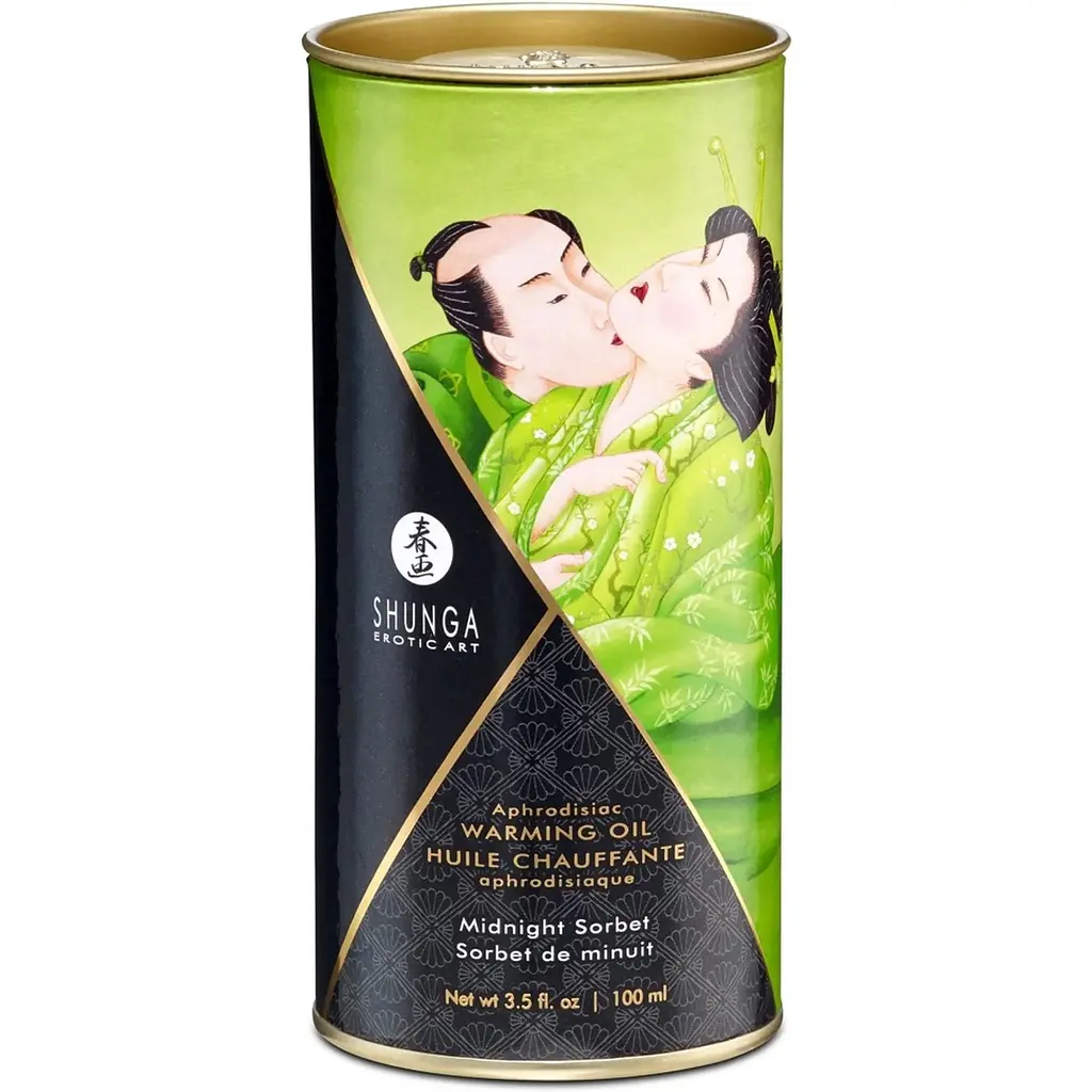 Зігрівальна масажна олія Shunga Aphrodisiac Midnight Sorbet, 100 мл - фото 4