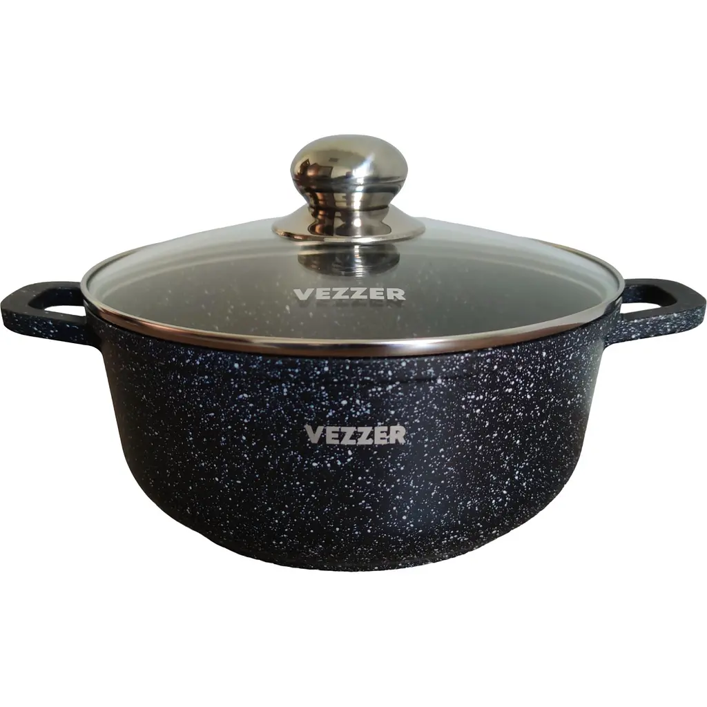Каструля Vezzer з кришкою 22 см 3.5 л чорна (VZ8039) - фото 2
