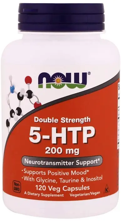 Амінокислота Now Foods 5-HTP 5-гідрокситриптофан 200 мг 120 вег капс