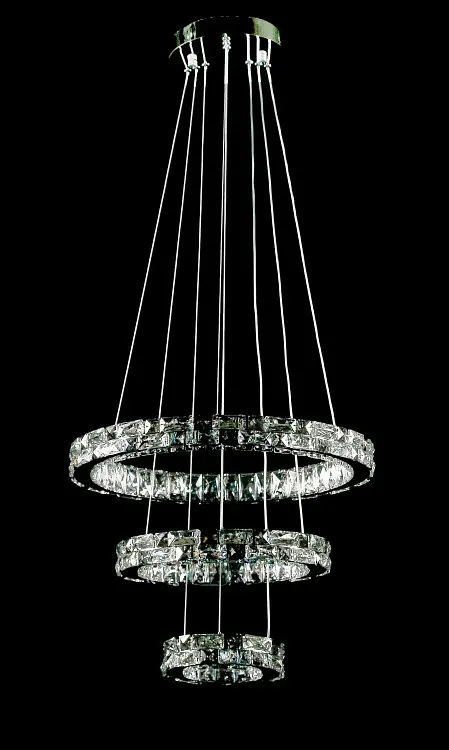 Світлодіодна люстра Splendid Ray L50604J/500+350+200/3 LED з кришталем, хром, 100 Вт, з пультом і димером - фото 4