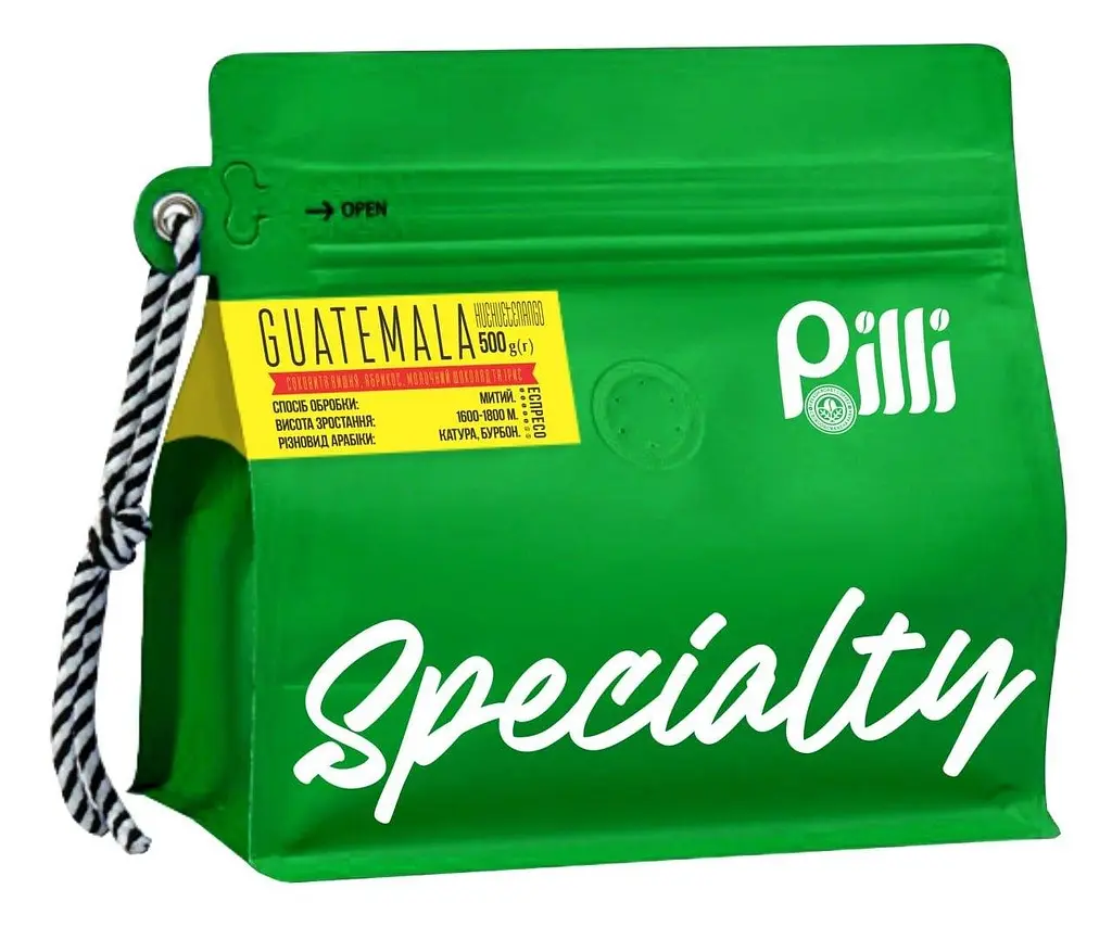 Кава зернова Specialty Pilli Гватемала Huehuetenango 500 гр