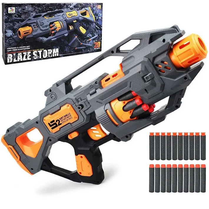 Бластер Автомат "Blaze Storm" з М'якими Патронами 20 штук на Батарейках - фото 2