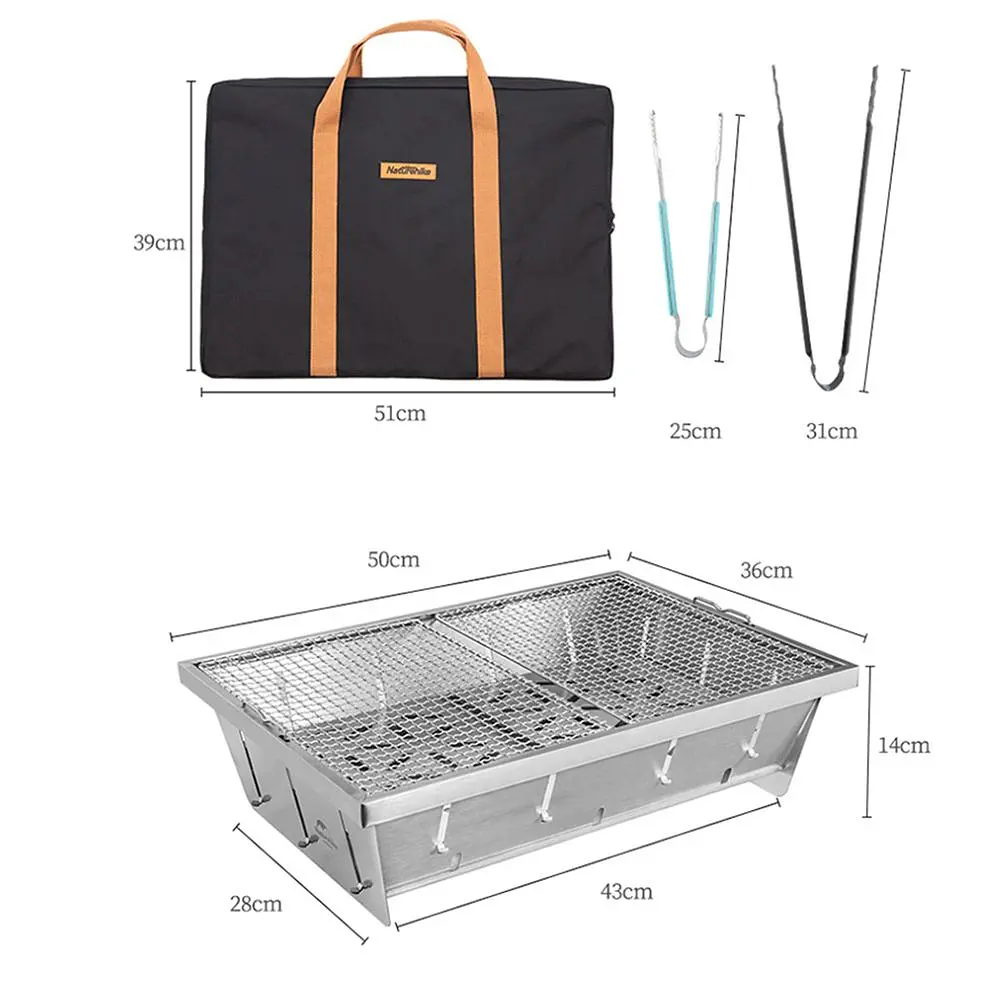 Гриль портативный Naturehike Picnic BBQ Grill NH20CJ006 р-р L сталь - фото 3