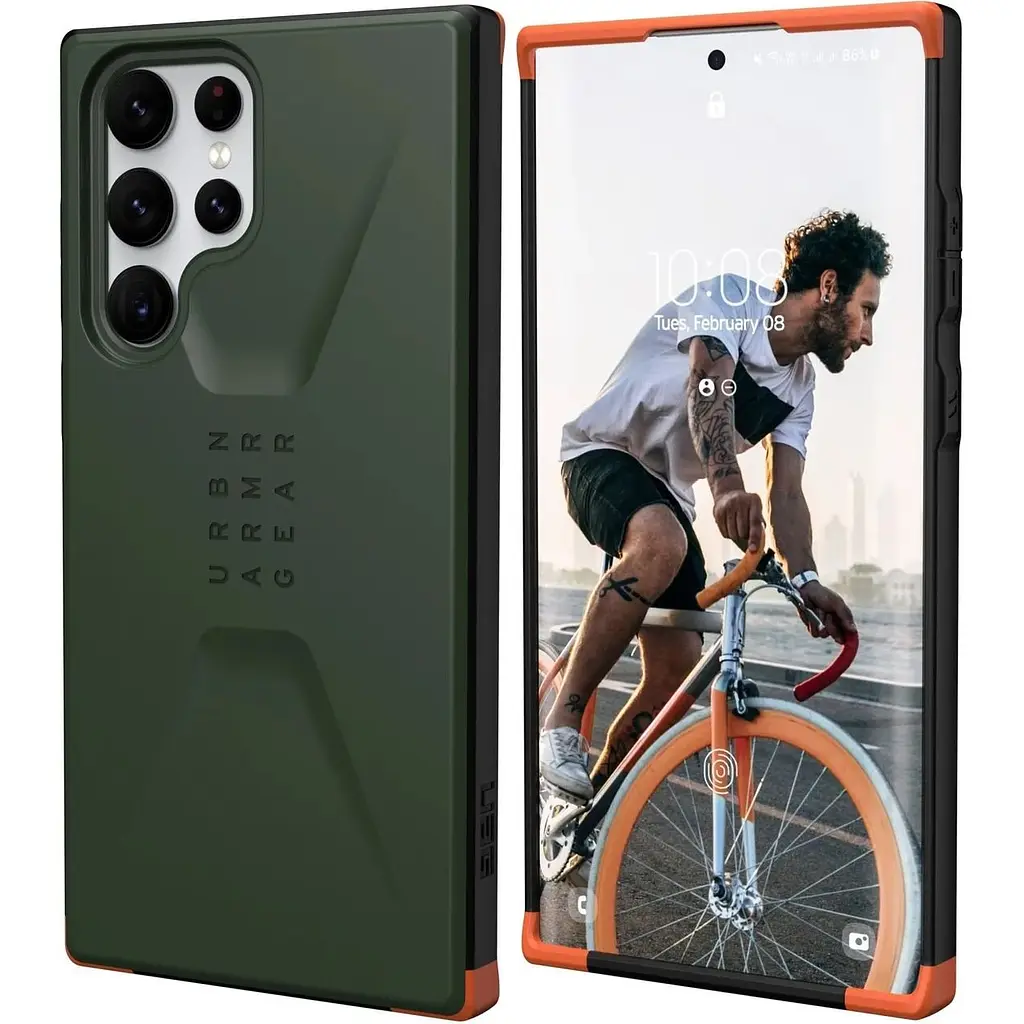 Оригінальний протиударний чохол UAG Civilian Samsung Galaxy S22 Ultra (6.8") Olive 21344D117272 - фото 9