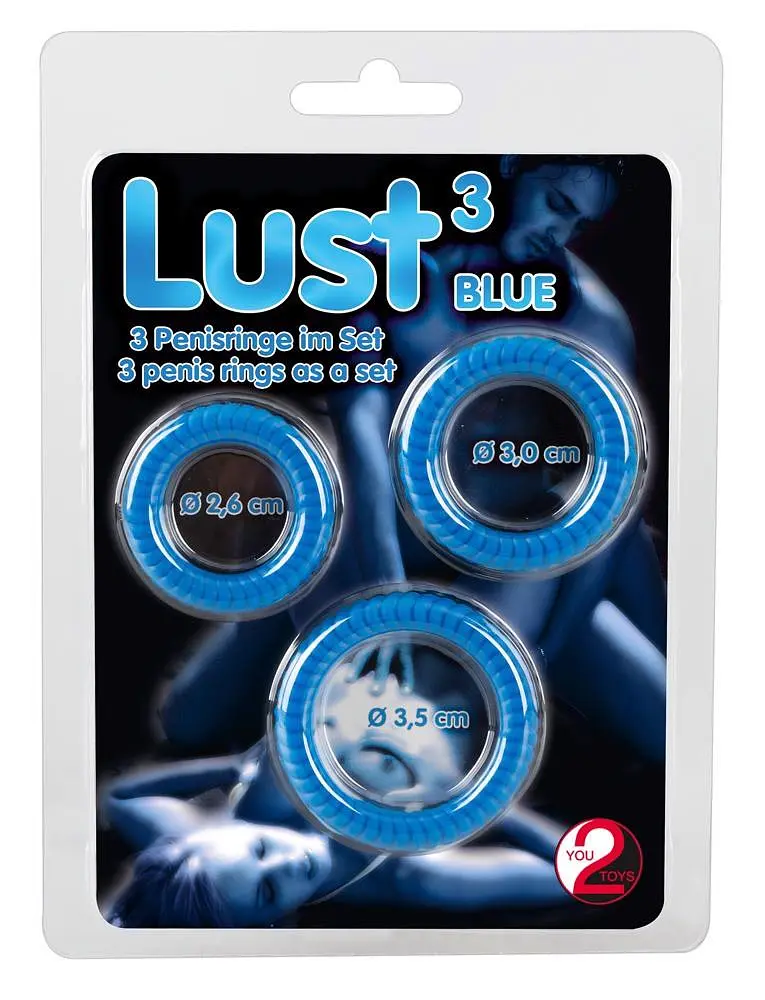 Набір ерекційних кілець You2Toys Lust 3 шт. синій - фото 6