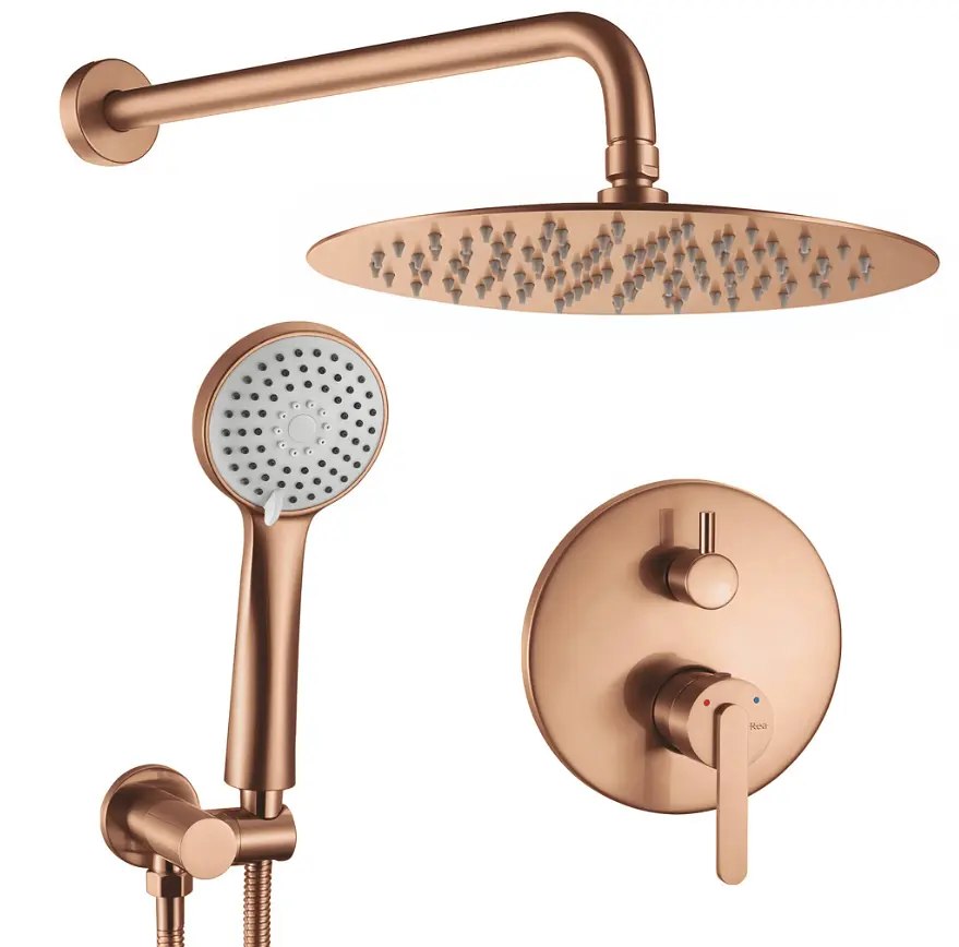 Душова система прихованого монтажу Rea Ontario + Box brushed copper REA-P5650