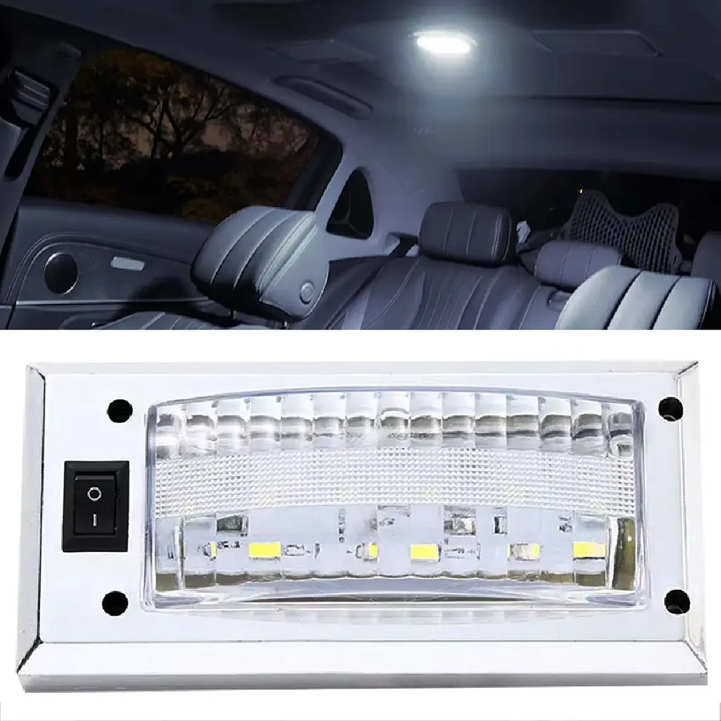Підсвічування салону LED 12V 6 LED 10,8 x 5,2 см із вимикачем on/off (SND-0001) - фото 3