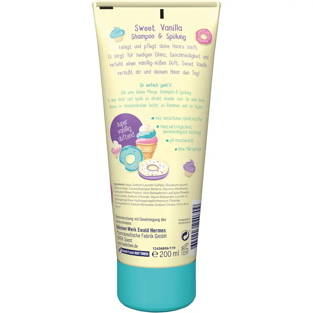 Шампунь-бальзам для волосся Bubchen Солодка ваніль, 200 мл - фото 2