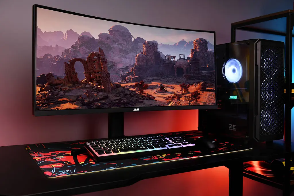 Монітор 2E Gaming 34" G3424B 2xHDMI DP VA 3440x1440 180Hz 1ms NTSC 85% CURVED FreeSync HAS teh0014152 - фото 6