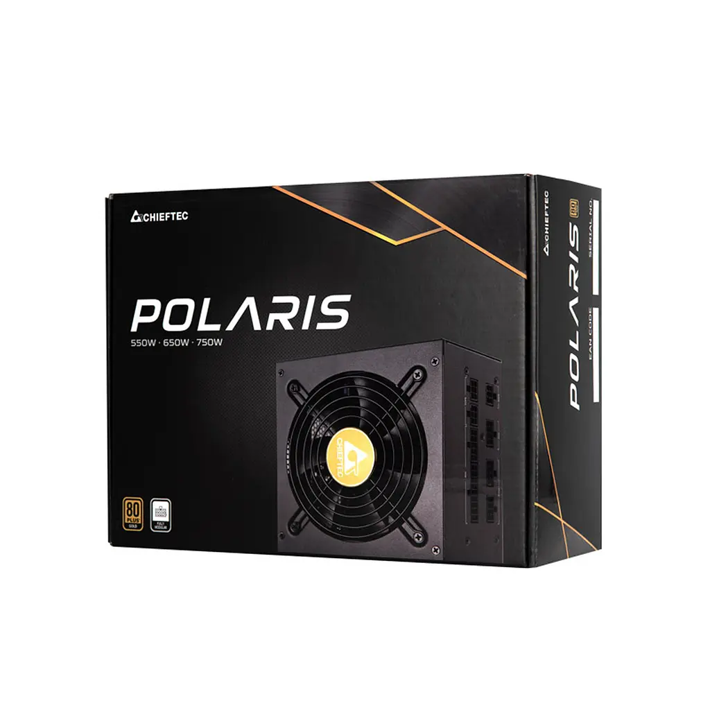 Блок живлення 550W Chieftec POLARIS PPS-550FC, 120 мм, 80+ ЗОЛОТИСТИЙ, Cable management, retail - фото 5