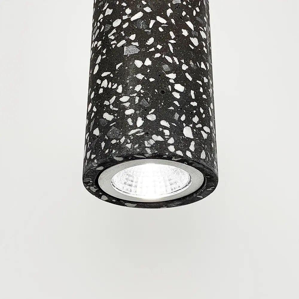 Підвіс Terrazzo Cylinder Long із сірим бетонним плафоном 30х6 см Line.F MJ 163-60*300 BK - фото 4