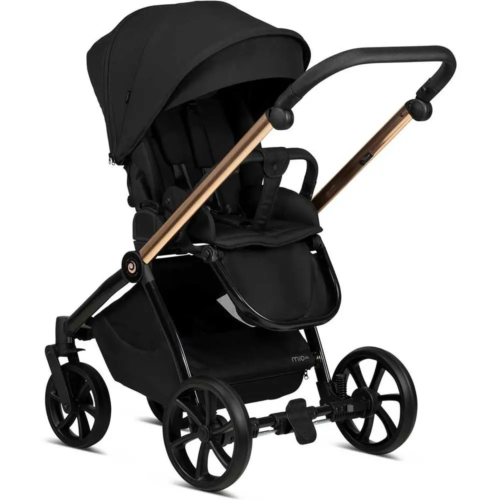 Коляска Tutis Mio Plus Thermo Black Edition Rose Gold, універсальна 2 в 1, чорна (1352292) - фото 3