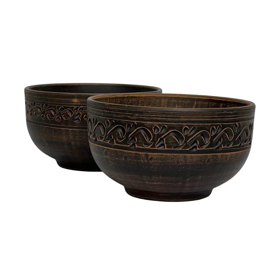 Салатник Український глиняний посуд молочена кераміка 700 мл - фото 2