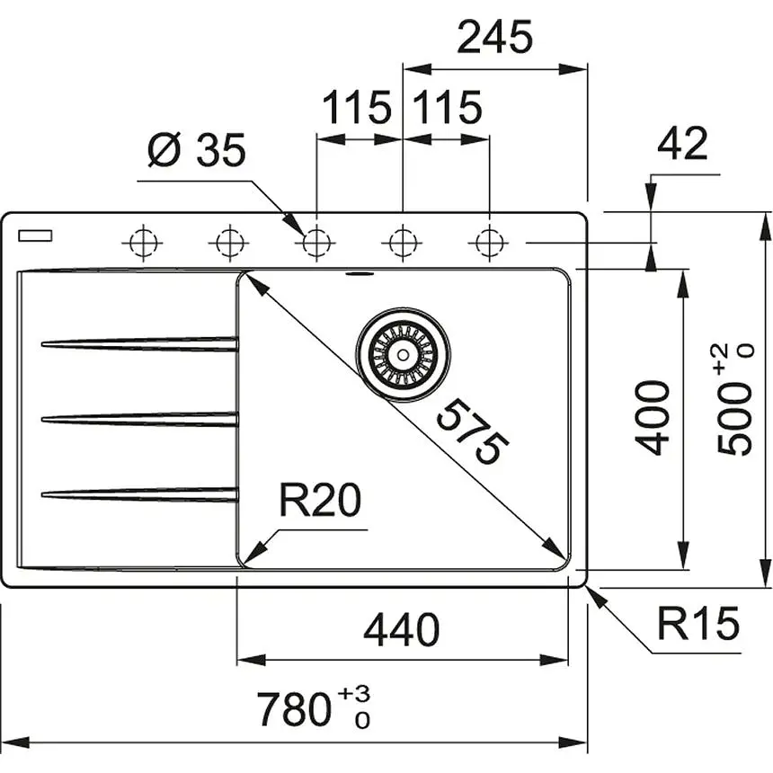 Кухонна мийка Franke Centro CNG 611-78 TL - фото 2