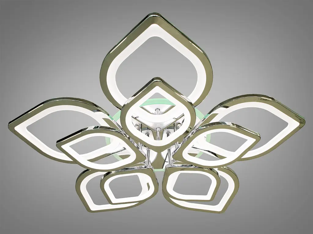 LED люстра стельова з диммерным пультом і підсвічуванням Diasha 8073/5+5HR LED RGB dimmer - фото 2