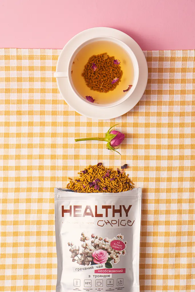Необсмажений гречаний чай з трояндою Healthy Choice 100 г - фото 2