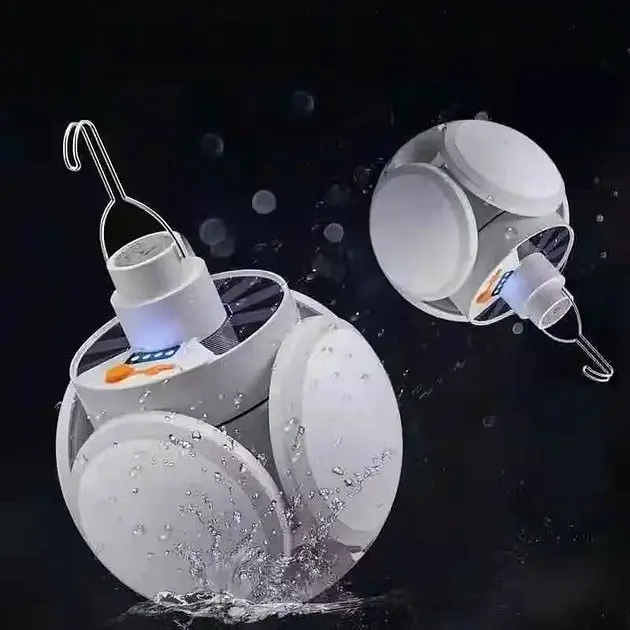 Кемпинговый фонарь-лампа Bailong BL 2029-1 аккумуляторная с солнечной батареей подвесная, уличная 5 Вт - фото 5