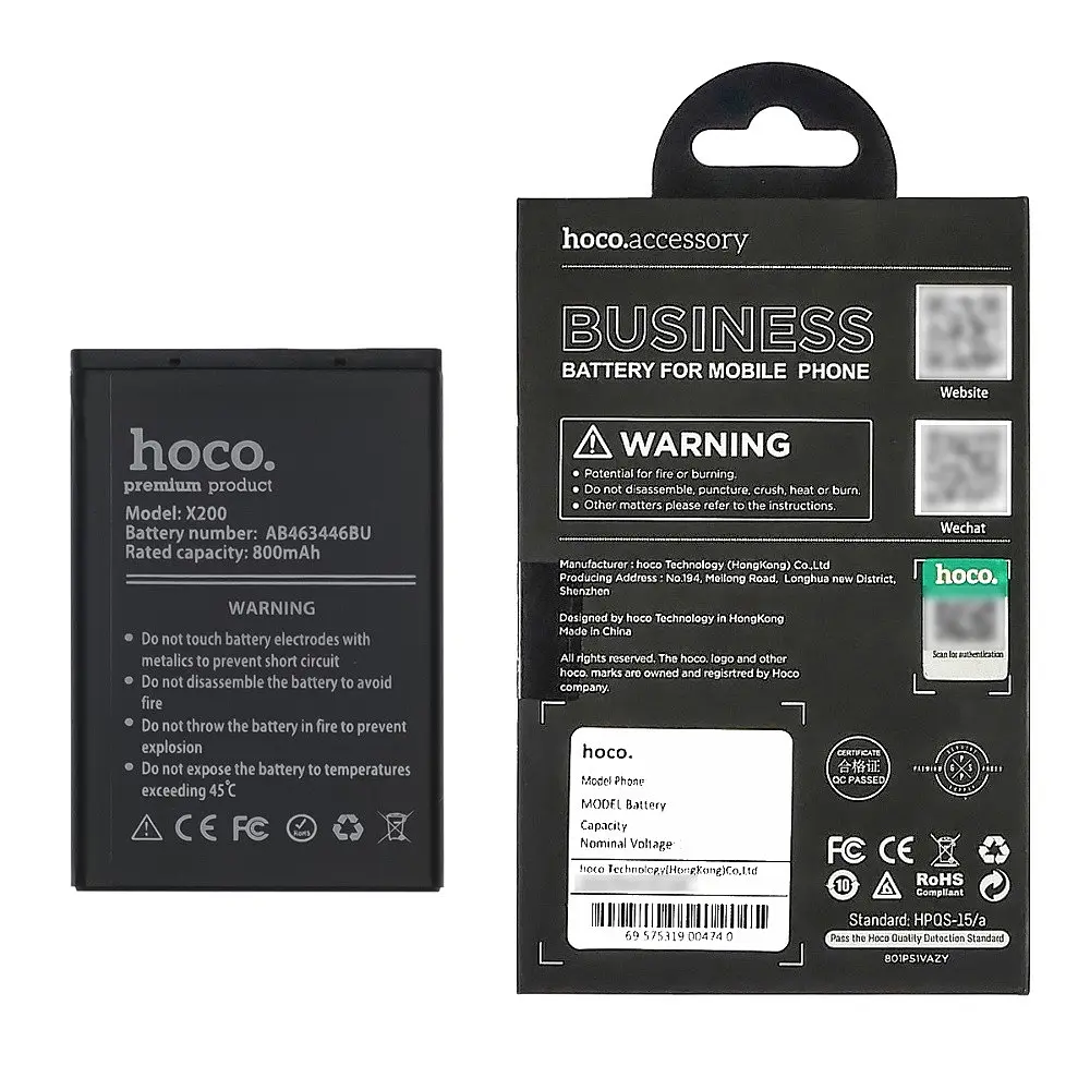 Аккумулятор Hoco AB463446BU для Samsung X200/ B110/ B130/ C140/ C160/ C240/ C300/ C3010/ C3520/ C5010 - фото 5