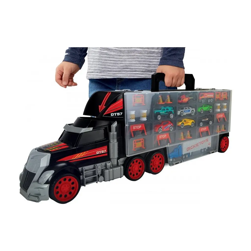 Ігровий набір Dickie Toys Трейлер перевізник авто, вантажівка з ручкою (3749023) - фото 5