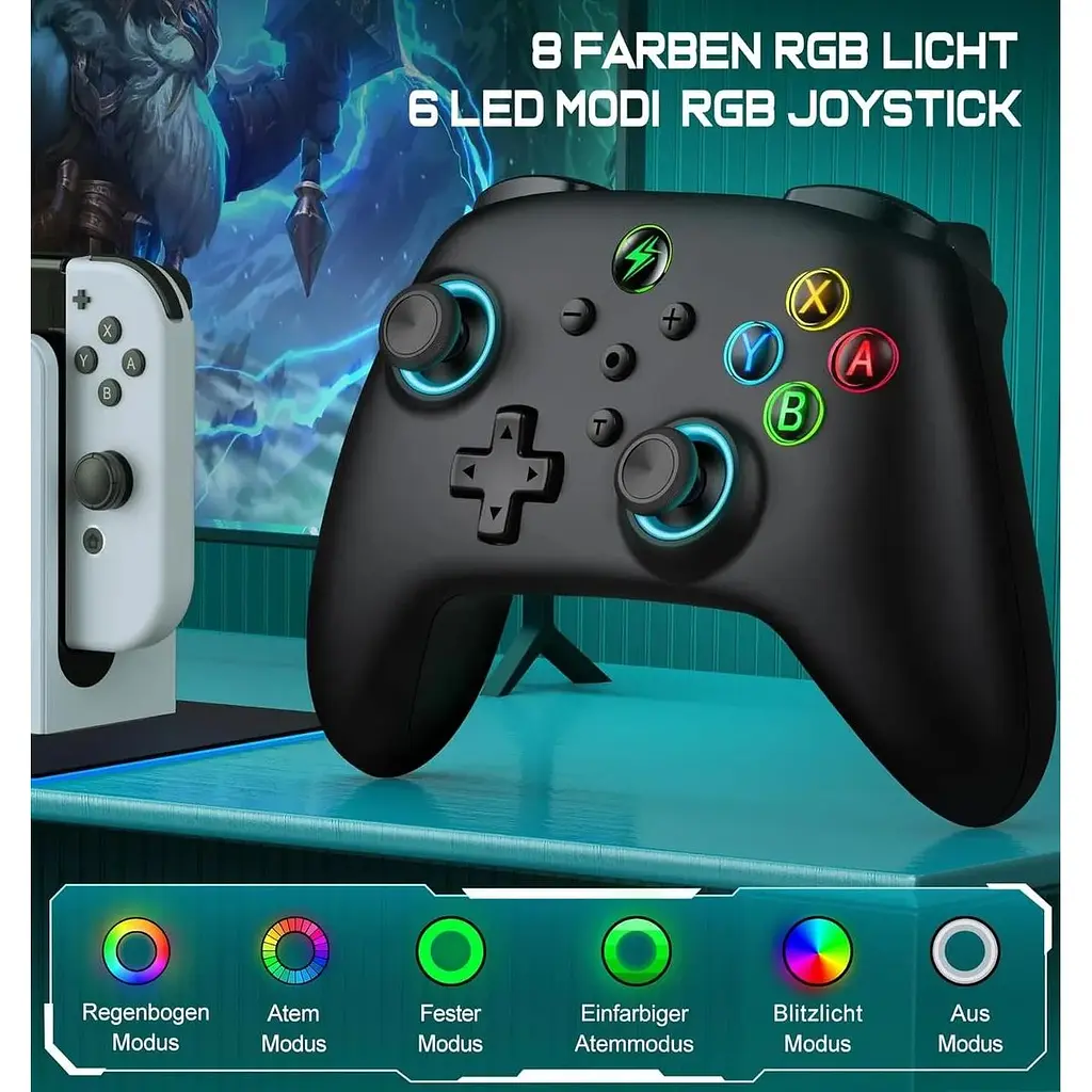 Перемикач бездротового контролера ALEEMTRY Pro Controller з функцією RGB Light/Programmable/Ake - фото 4