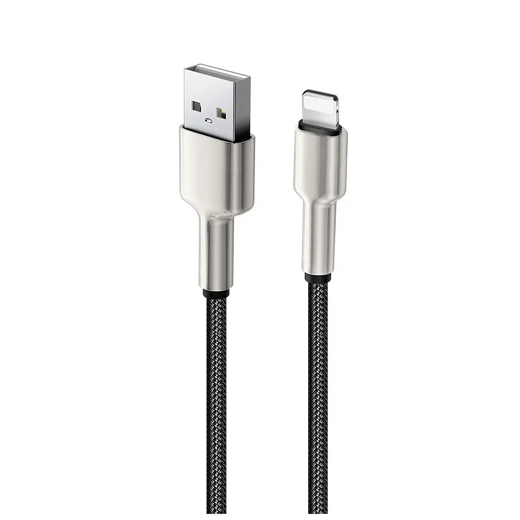 Дата кабель USB 2.0 AM to Lightning 1.0m head metal black ColorWay (CW-CBUL046-BK) - фото 4