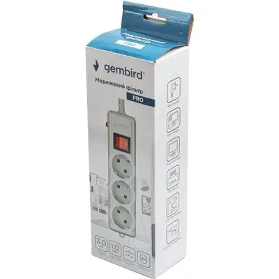 Мережевий фільтр живлення Gembird (SPG3-G-10G-PRO) - фото 4
