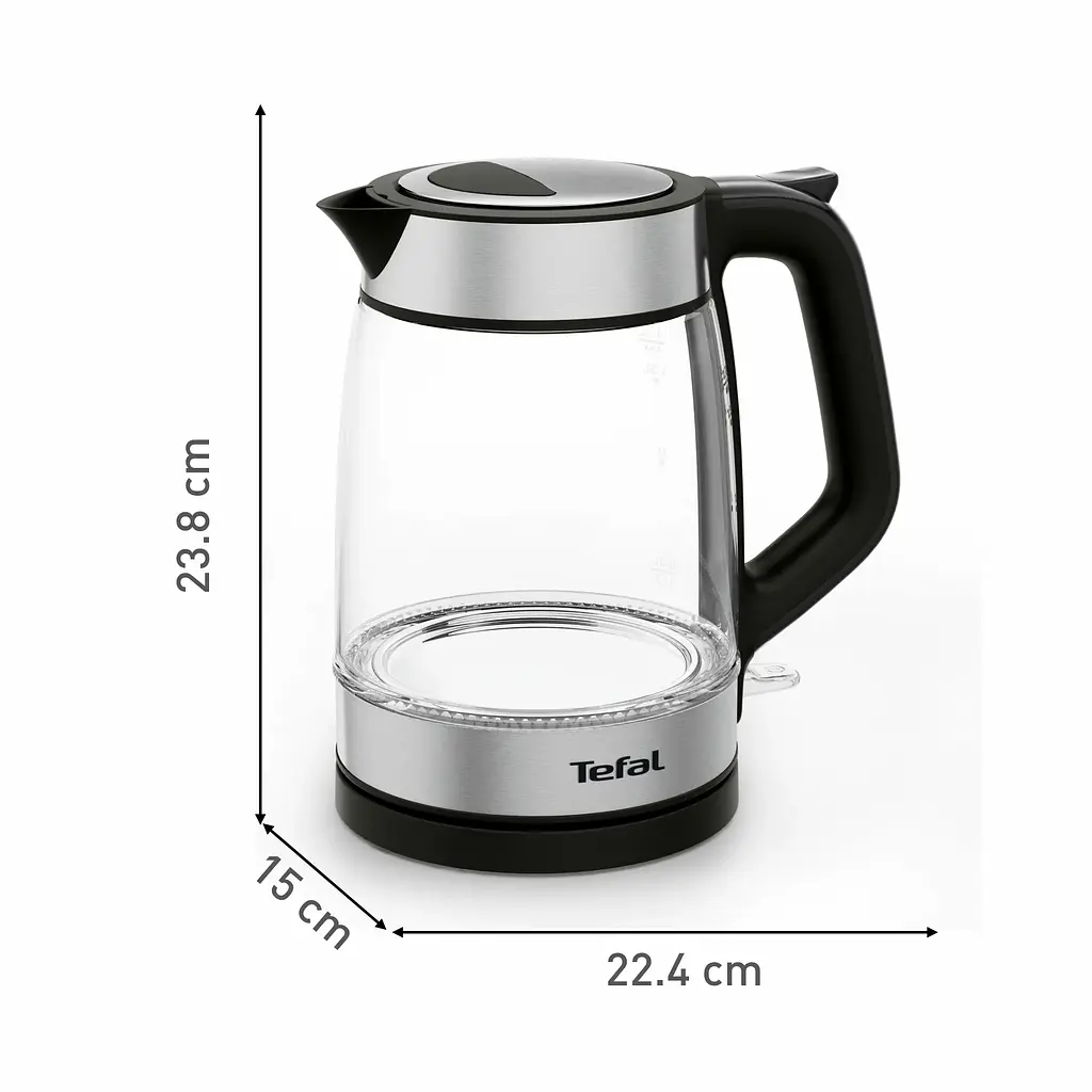 Електрочайник Tefal Glass Kettle 1.7 л скло з підсвіткою чорно-срібний kuh0015297 - фото 4