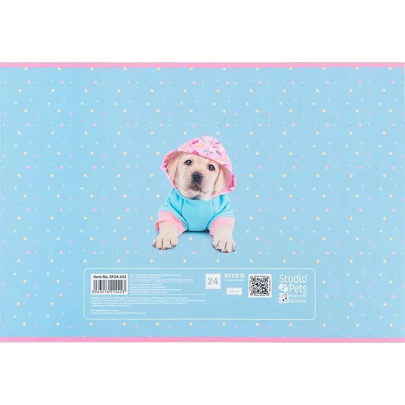 Зошит для малювання Kite Studio Pets А4 24 аркуші блакитний (SP24-242) - фото 2