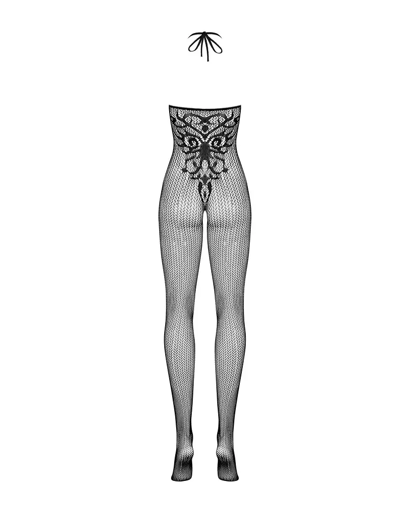 Бодістокінг Obsessive Bodystocking G308 S/M/L, халтер, декор у вигляді татуювання - фото 6