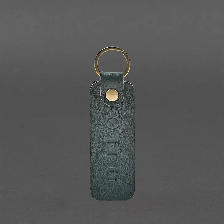 Шкіряний брелок для Авто Opel зелений краст - фото 4