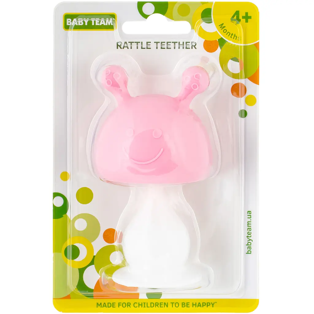Прорізувач-брязкальце Baby Team Веселунчик (4037_рожевий) - фото 3