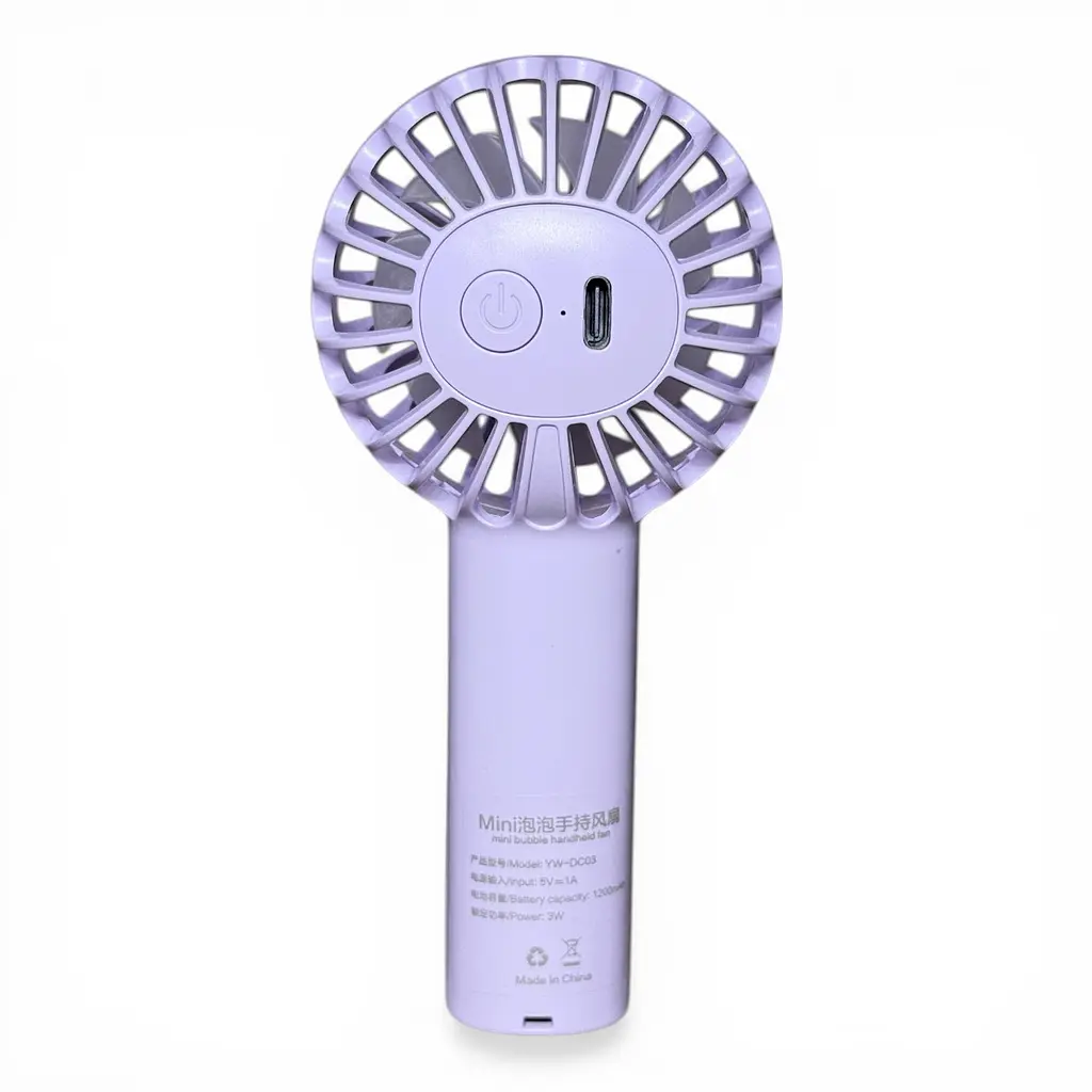 Вентилятор ручний YW-DC03 акумуляторний 3W, Type-C, 3 режими швидкості - Purple - фото 3
