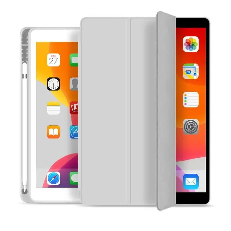 Чохол-книжка BeCover Tri Fold Soft TPU з кріпленням Apple Pencil для Apple iPad 10.2 2019/2020/2021 Gray (706744) - фото 2