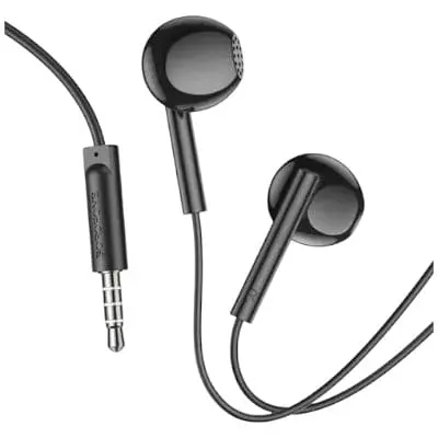 Навушники пластикові Borofone BM76 Ocean universal with mic чорні 6974443388268 - фото 2