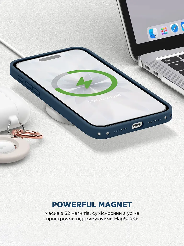 Силиконовый чехол с MagSafe для Apple iPhone 17, ICON2 MagCase, серый, противоударный, панель с мягкой подкладкой, защита всего корпуса, поддержка беспроводной зарядки, совместим с защитными стеклами и пленками, ArmorStandart (ARM88989) - фото 8