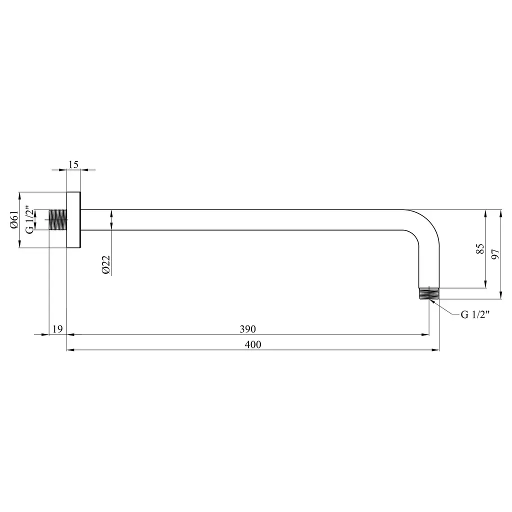 Тримач для душу Kroner Element 2142111401Z-0101 (CV036167) - фото 3